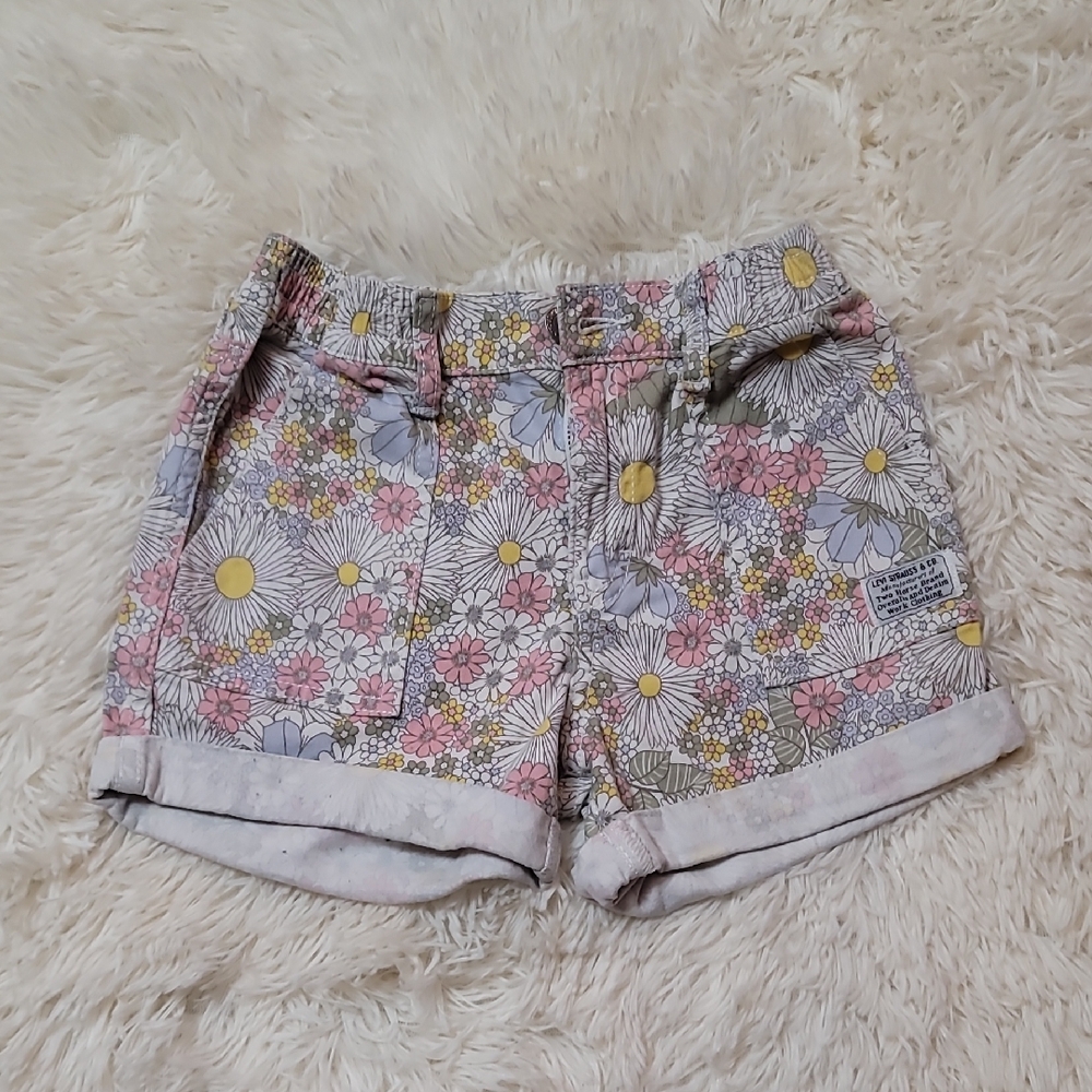 Levi's, Girls, Kids, Size 8,Floral Patterned Shorts, Stretchy Denim